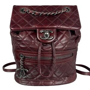 Rare CHANEL Oxblood Quilted Backpack /
